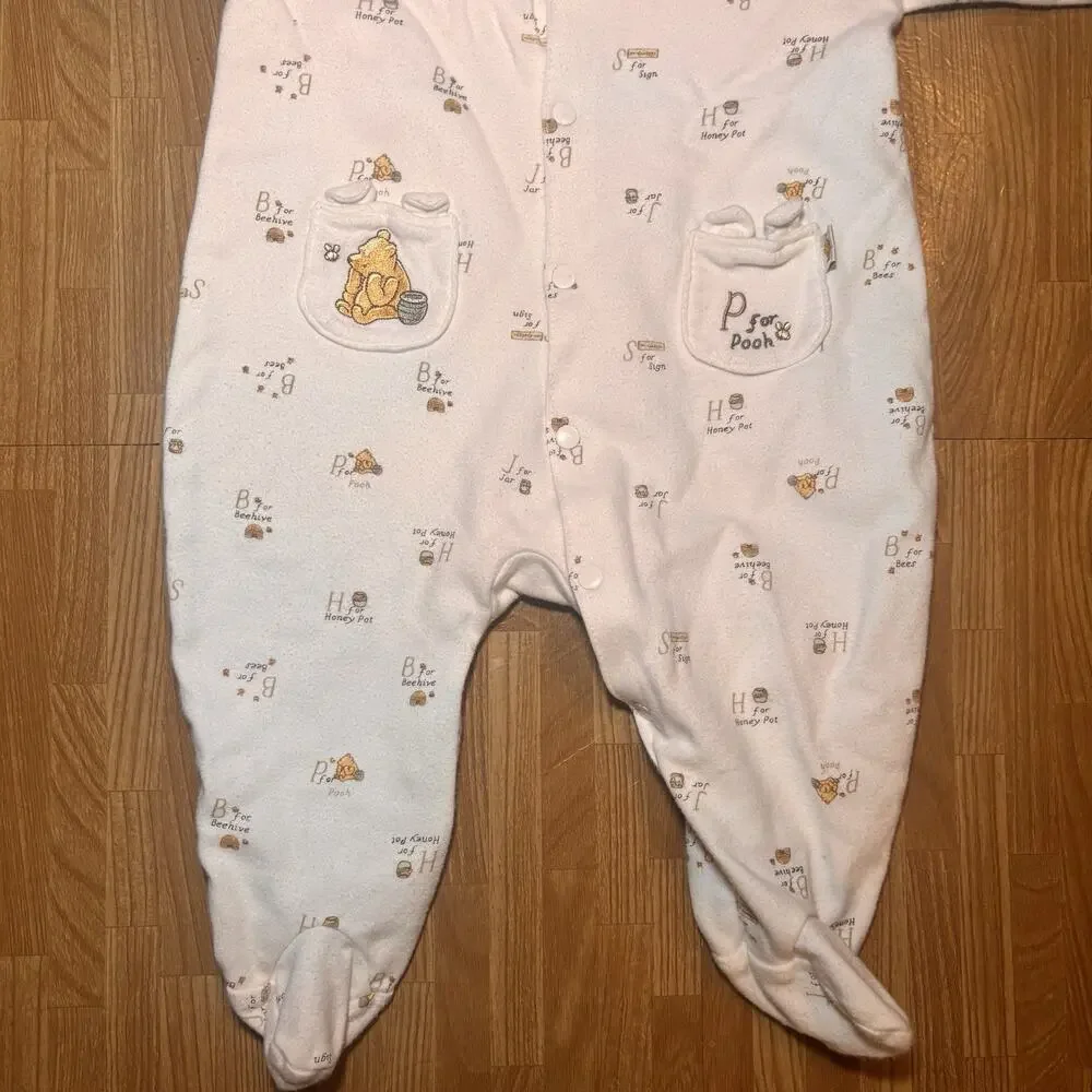 Disney Classic Pooh Winnie The Pooh Baby Sleeper 9 Months Footed One Piece